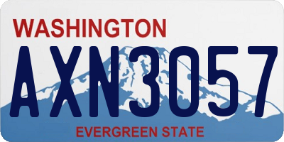 WA license plate AXN3057