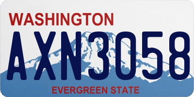 WA license plate AXN3058