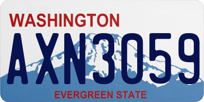 WA license plate AXN3059