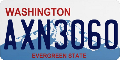 WA license plate AXN3060