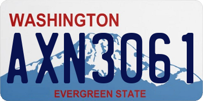 WA license plate AXN3061