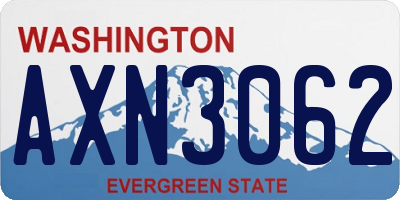 WA license plate AXN3062