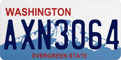 WA license plate AXN3064