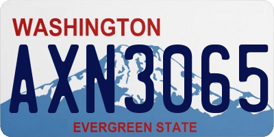 WA license plate AXN3065