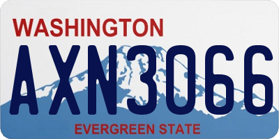 WA license plate AXN3066