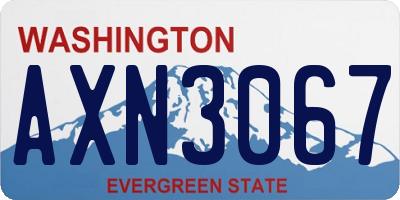 WA license plate AXN3067