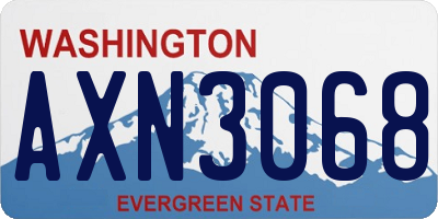 WA license plate AXN3068