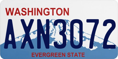 WA license plate AXN3072