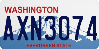 WA license plate AXN3074