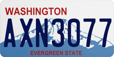 WA license plate AXN3077