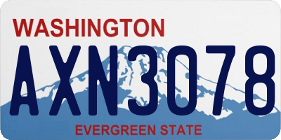 WA license plate AXN3078