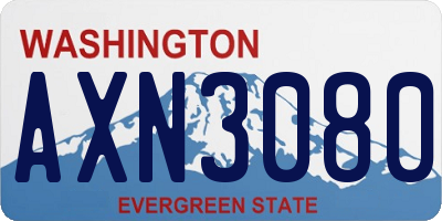 WA license plate AXN3080