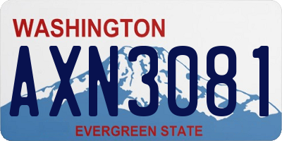 WA license plate AXN3081