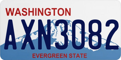 WA license plate AXN3082
