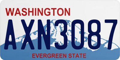 WA license plate AXN3087