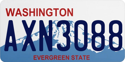 WA license plate AXN3088