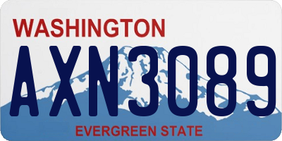 WA license plate AXN3089