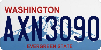 WA license plate AXN3090