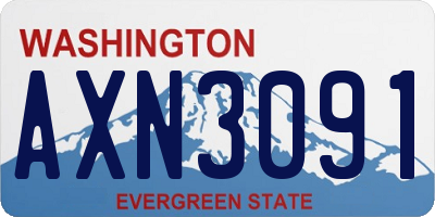 WA license plate AXN3091