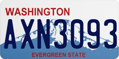 WA license plate AXN3093