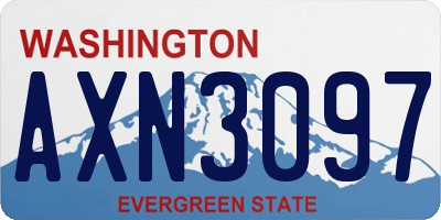 WA license plate AXN3097