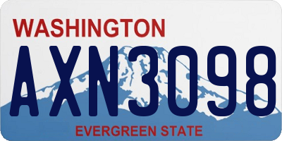 WA license plate AXN3098