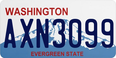 WA license plate AXN3099
