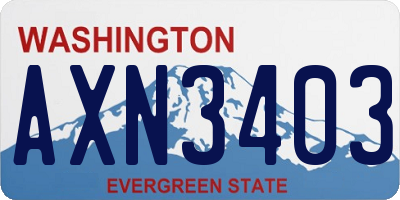 WA license plate AXN3403