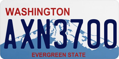 WA license plate AXN3700