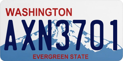 WA license plate AXN3701