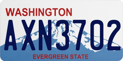 WA license plate AXN3702