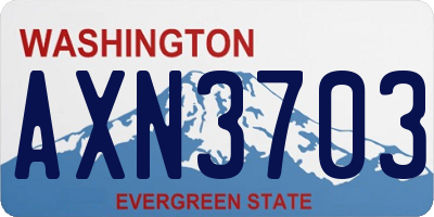 WA license plate AXN3703