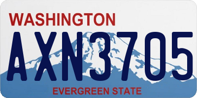 WA license plate AXN3705