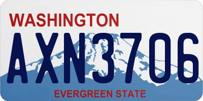 WA license plate AXN3706