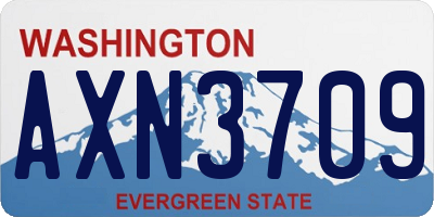 WA license plate AXN3709