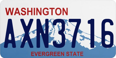 WA license plate AXN3716