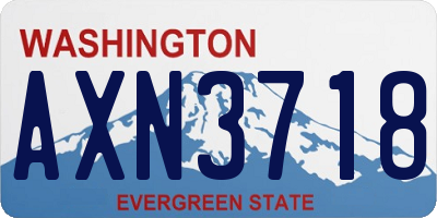 WA license plate AXN3718