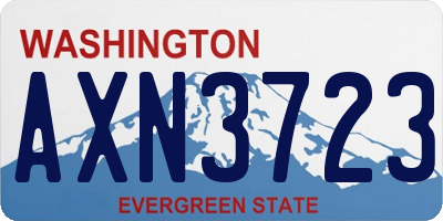 WA license plate AXN3723