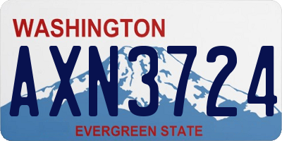 WA license plate AXN3724