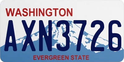 WA license plate AXN3726