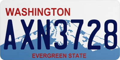 WA license plate AXN3728