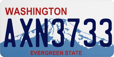 WA license plate AXN3733