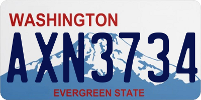 WA license plate AXN3734