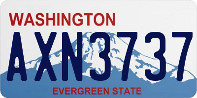 WA license plate AXN3737