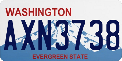 WA license plate AXN3738