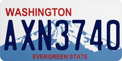 WA license plate AXN3740