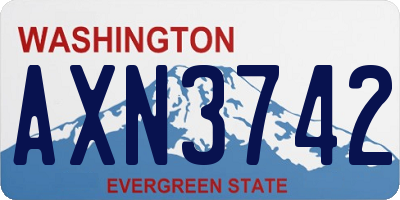 WA license plate AXN3742