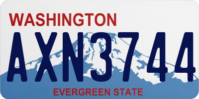 WA license plate AXN3744