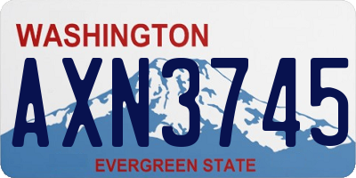 WA license plate AXN3745