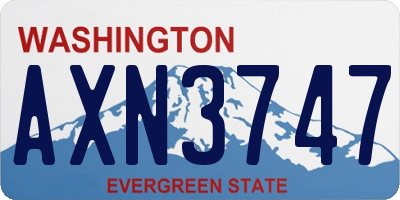 WA license plate AXN3747